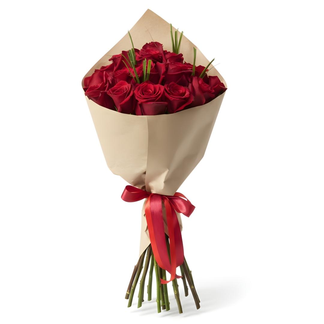Buchet 19 trandafiri roșii