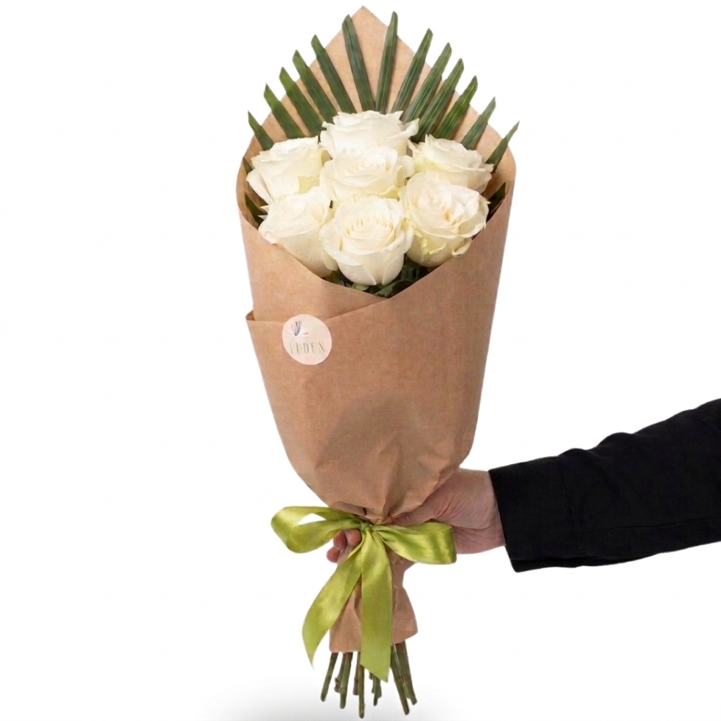 Buchet de trandafiri albi - 5 / 7 / 9