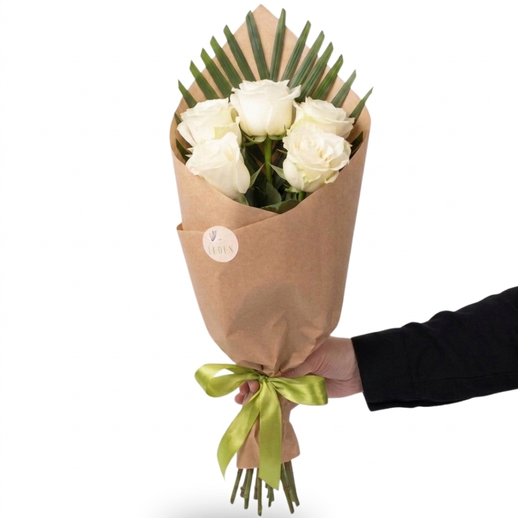 Buchet de trandafiri albi - 5 / 7 / 9