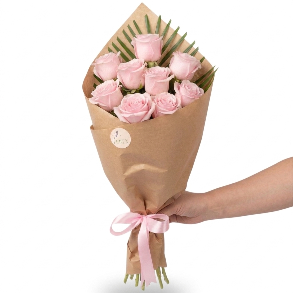 Buchet de trandafiri roz - 5 / 7 / 9