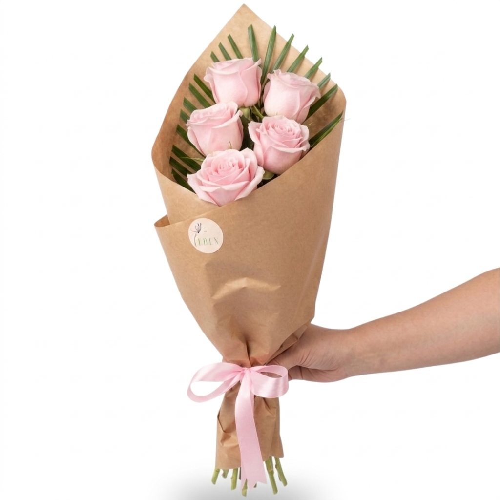 Buchet de trandafiri roz - 5 / 7 / 9