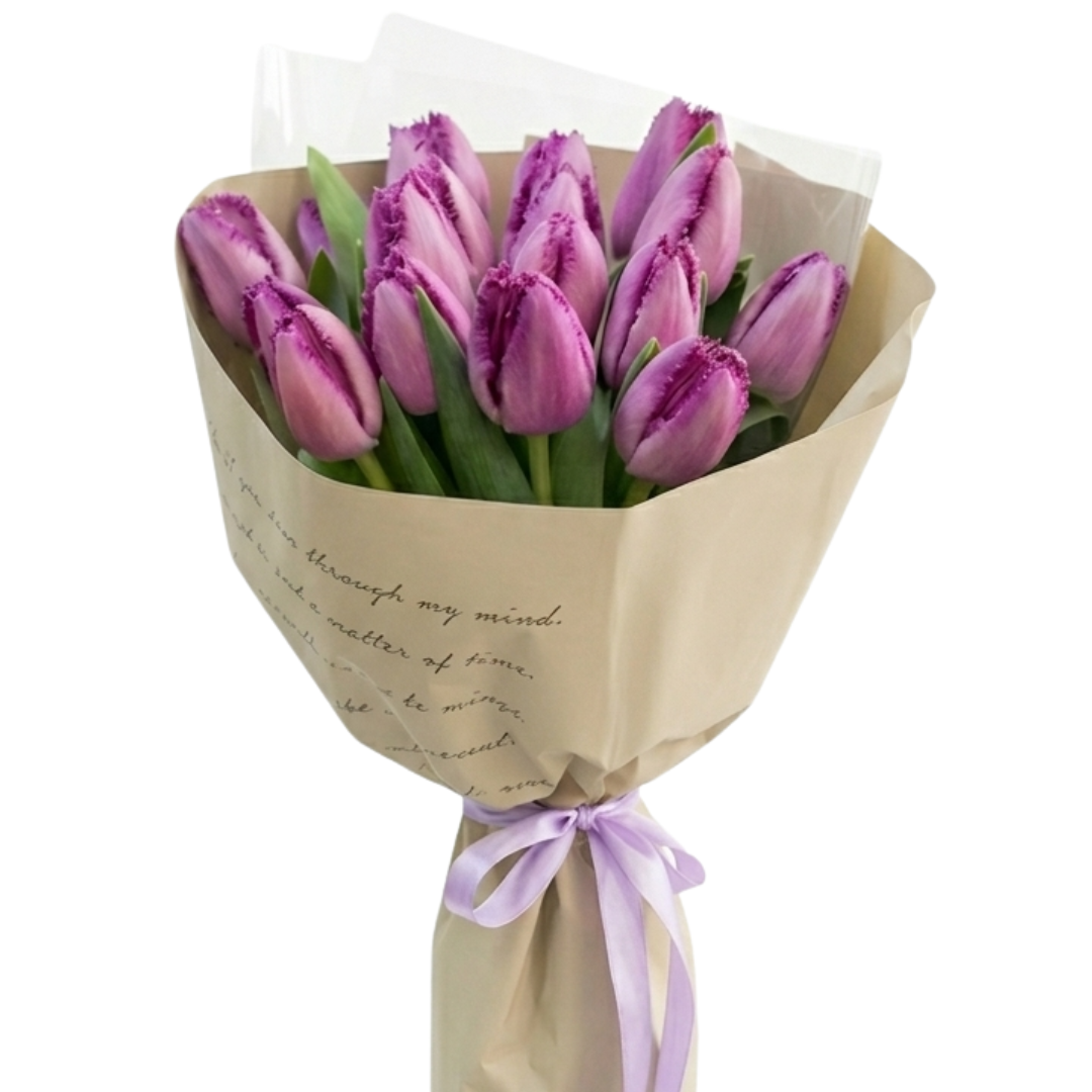 Buchet 17 lalele mov