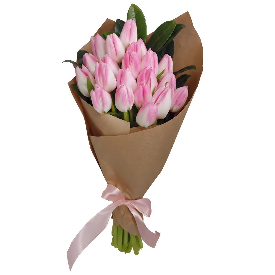 Buchet 19 lalele roz